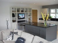 Grey, white and black kitchen